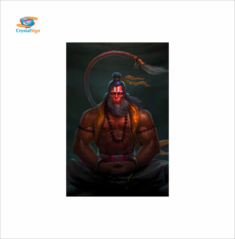 CRYSTALSIGN Divine Lord Hanuman Wall Art | Eco-Friendly & Modern Decor for Home & Office