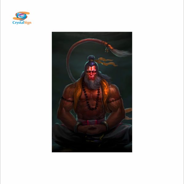 CRYSTALSIGN Divine Lord Hanuman Wall Art | Eco-Friendly & Modern Decor for Home & Office