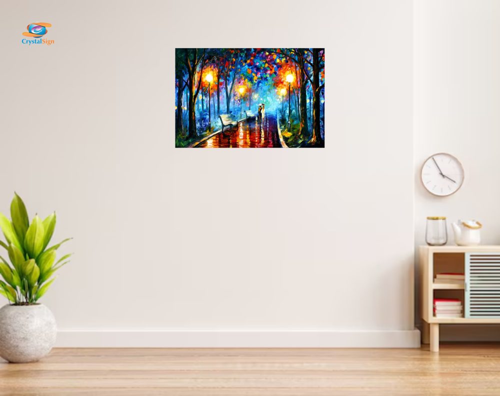 CRYSTALSIGN Romance in the Rain Wall Art | Eco-Friendly & Modern Decor for Home & Office - Image 2