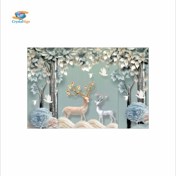 CRYSTALSIGN Serenity in the Wild Deer Wall Art  | Modern Eco-Friendly Home decoration