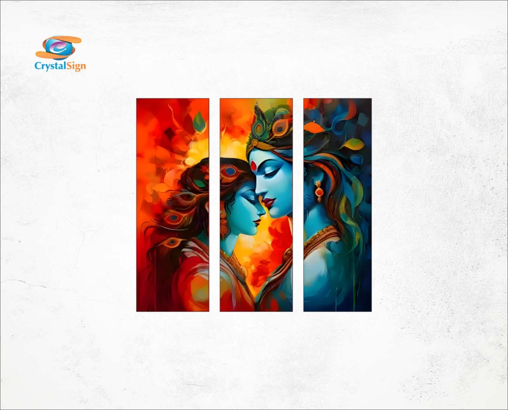 CRYSTALSIGN Radha Krishna Wall Art | Eco-Friendly & Modern Decor for Home & Office
