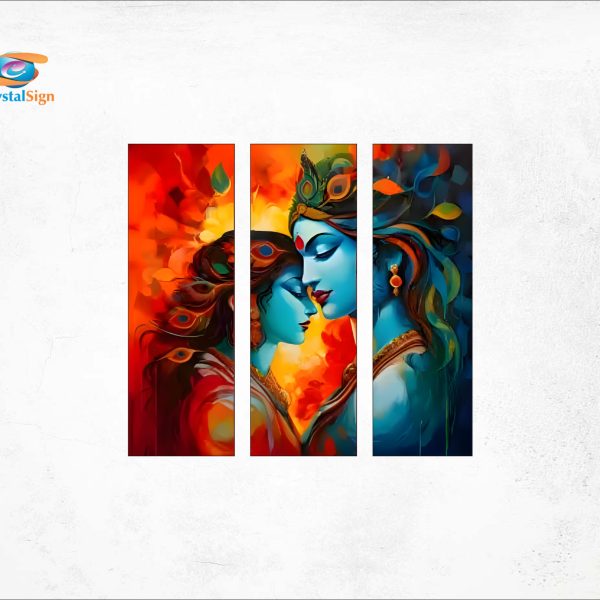CRYSTALSIGN Radha Krishna Wall Art | Eco-Friendly & Modern Decor for Home & Office