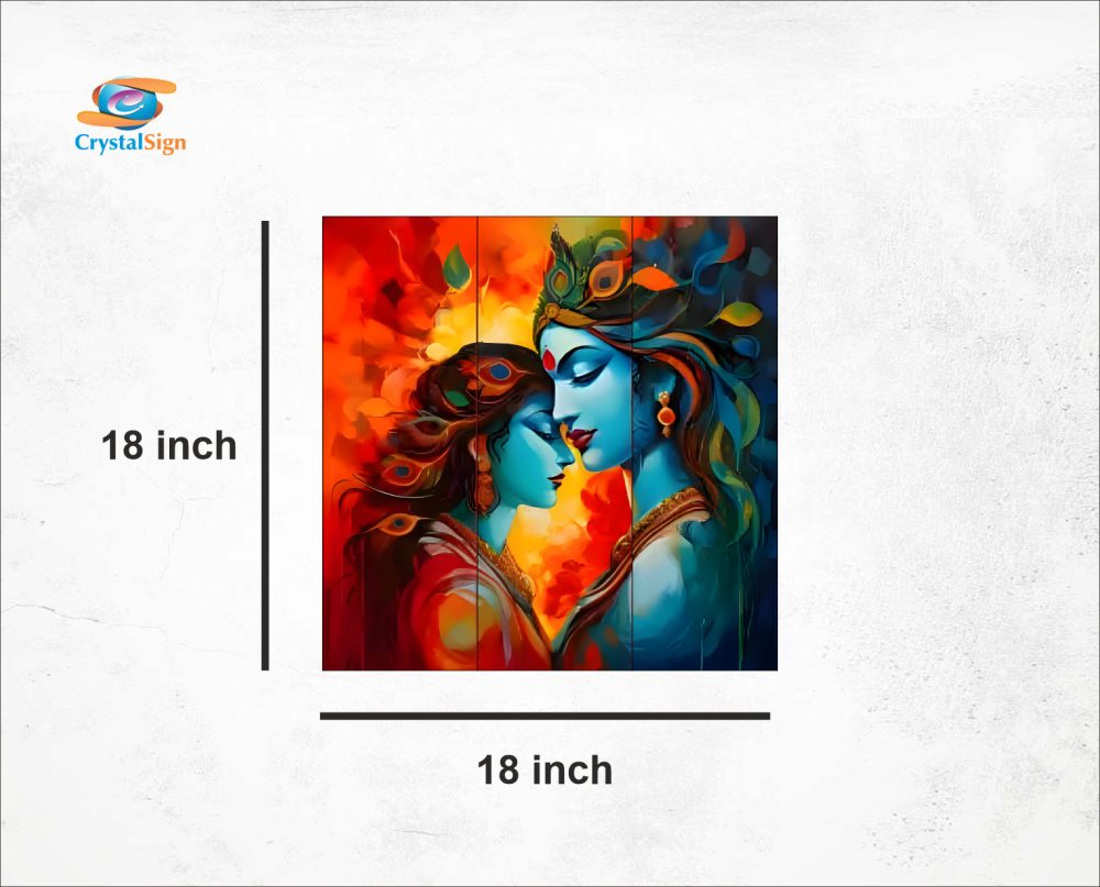 CRYSTALSIGN Radha Krishna Wall Art | Eco-Friendly & Modern Decor for Home & Office - Image 2