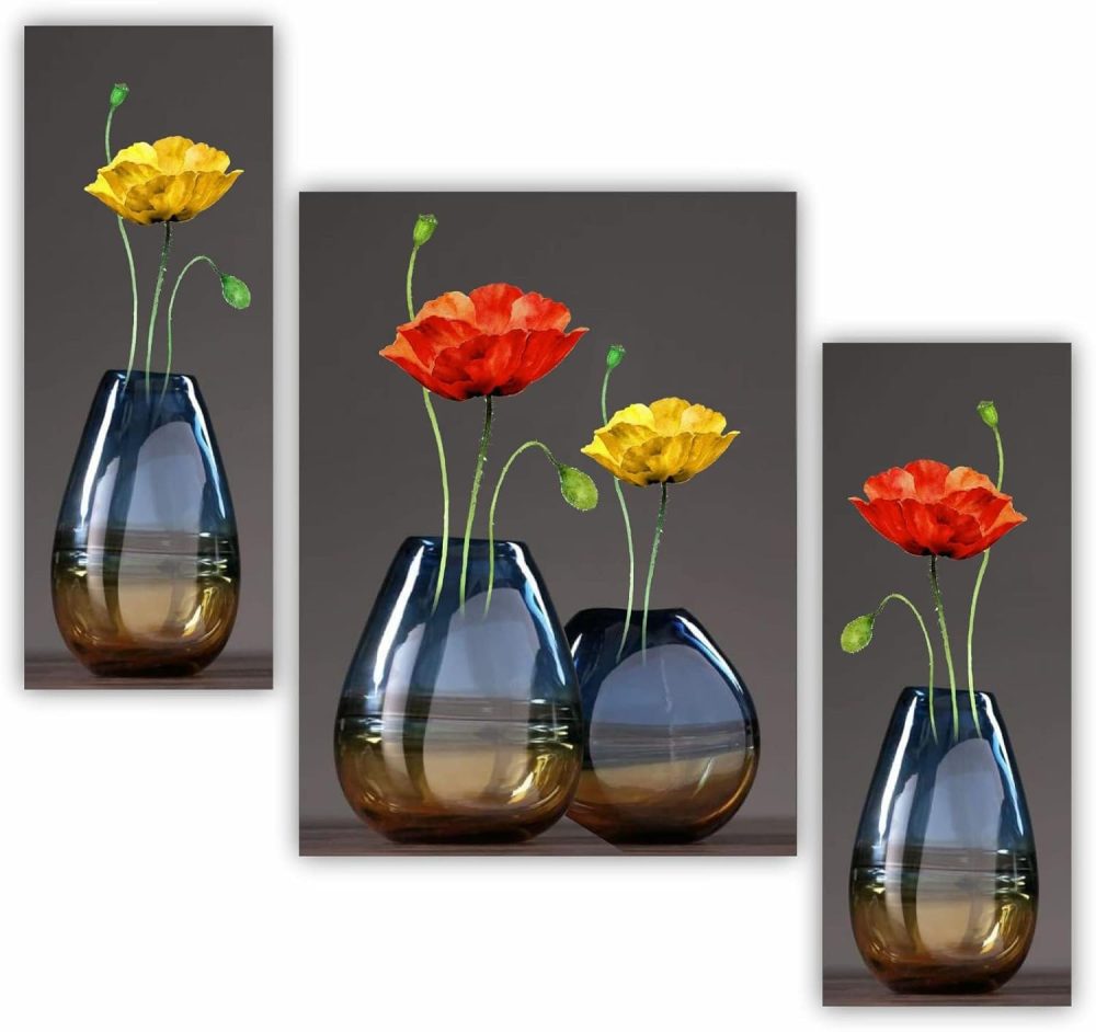CRYSTALSIGN Elegant Flower Vase Wall Art | Eco-Friendly & Modern Decor for Home & Office
