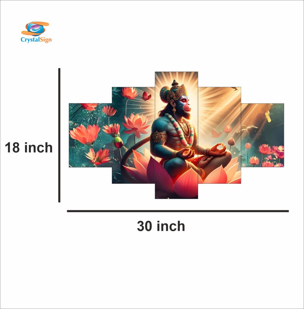 CRYSTALSIGN Hanuman Ji Meditating Wall Art  | Modern Eco-Friendly Home decoration - Image 2