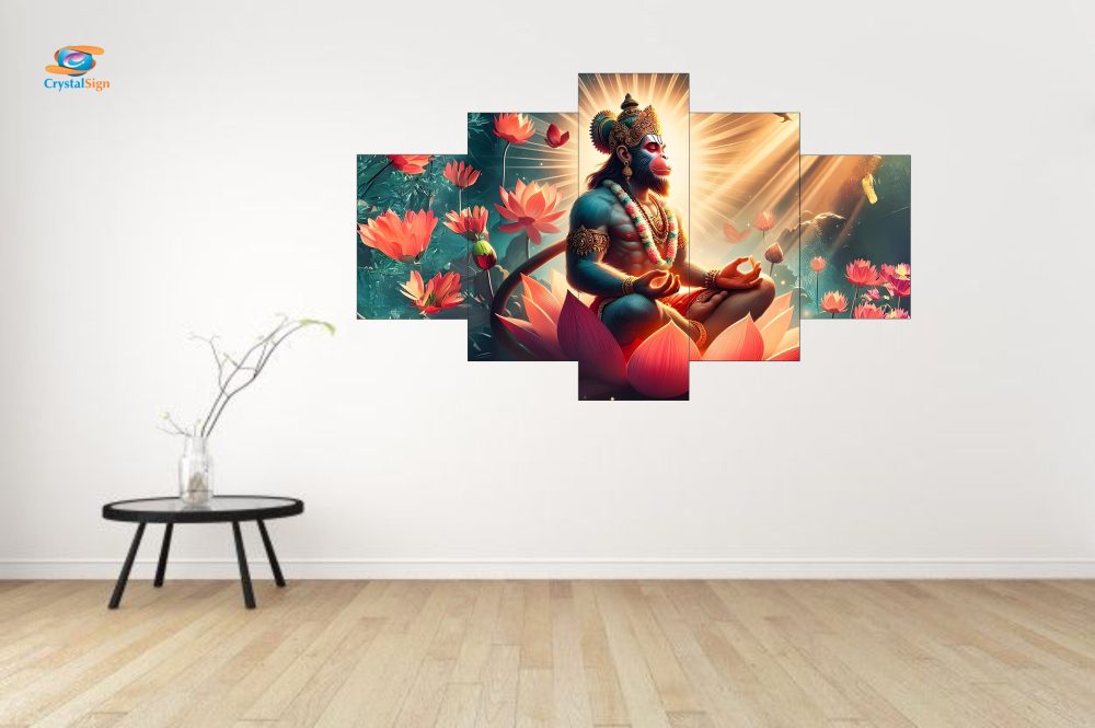 CRYSTALSIGN Hanuman Ji Meditating Wall Art  | Modern Eco-Friendly Home decoration - Image 3