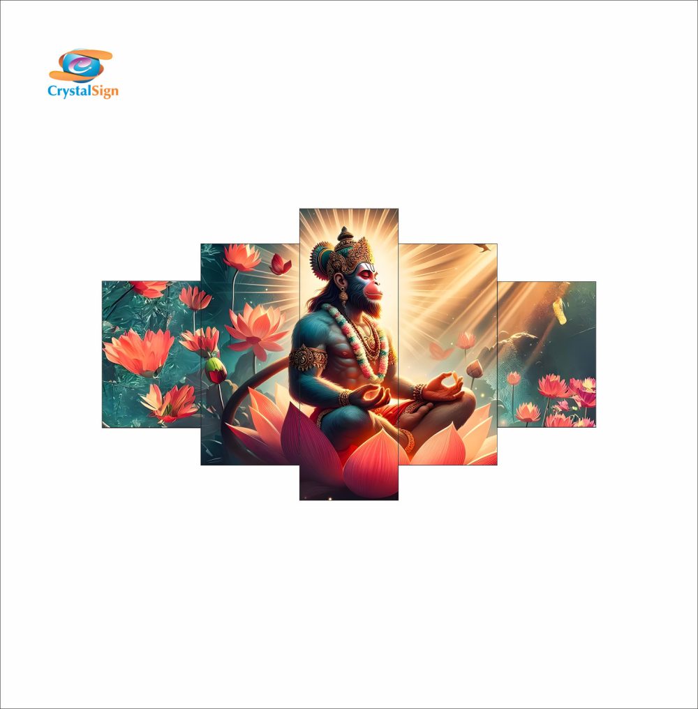 CRYSTALSIGN Hanuman Ji Meditating Wall Art  | Modern Eco-Friendly Home decoration