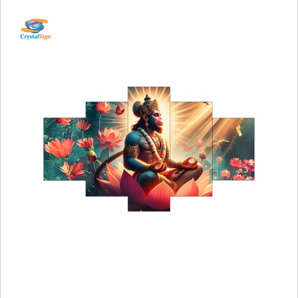 CRYSTALSIGN Hanuman Ji Meditating Wall Art  | Modern Eco-Friendly Home decoration