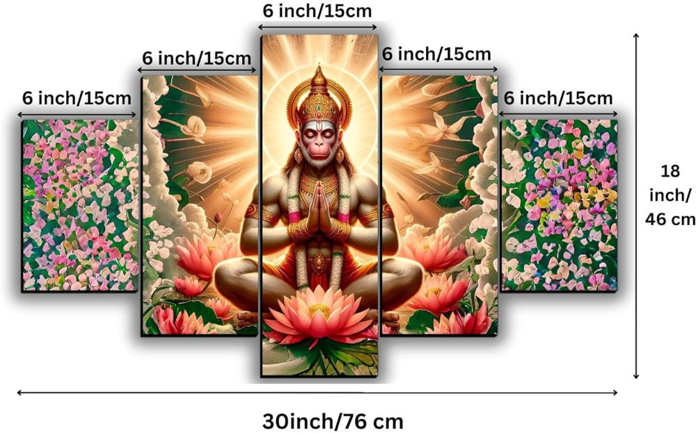 CRYSTALSIGN Hanuman Ji Meditating Wall Art  | Modern Eco-Friendly Home decoration - Image 2