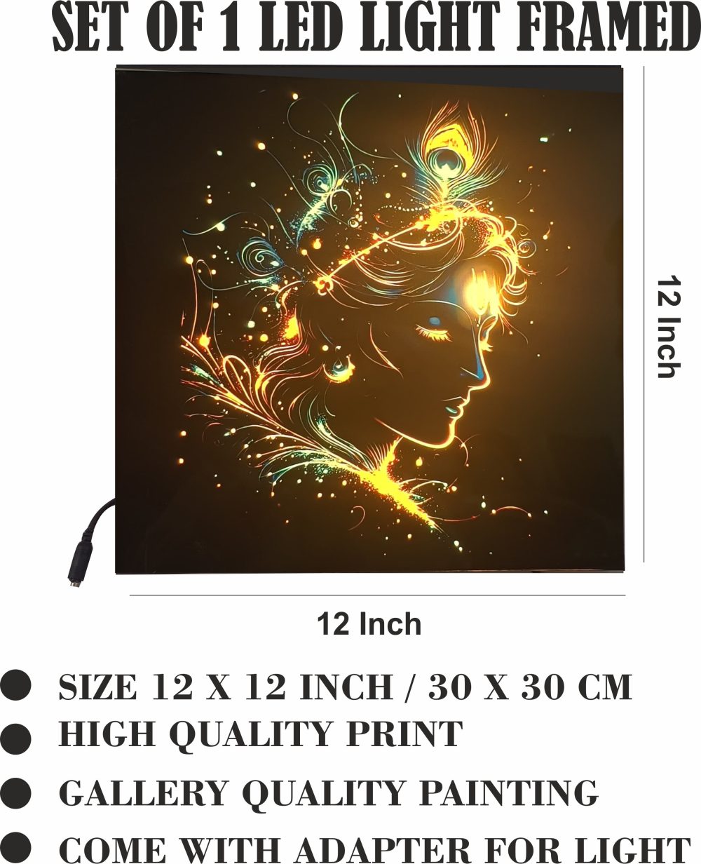 CRYSTALSIGN Beautiful Krishna LED Photo  12x12 Inches - Image 2