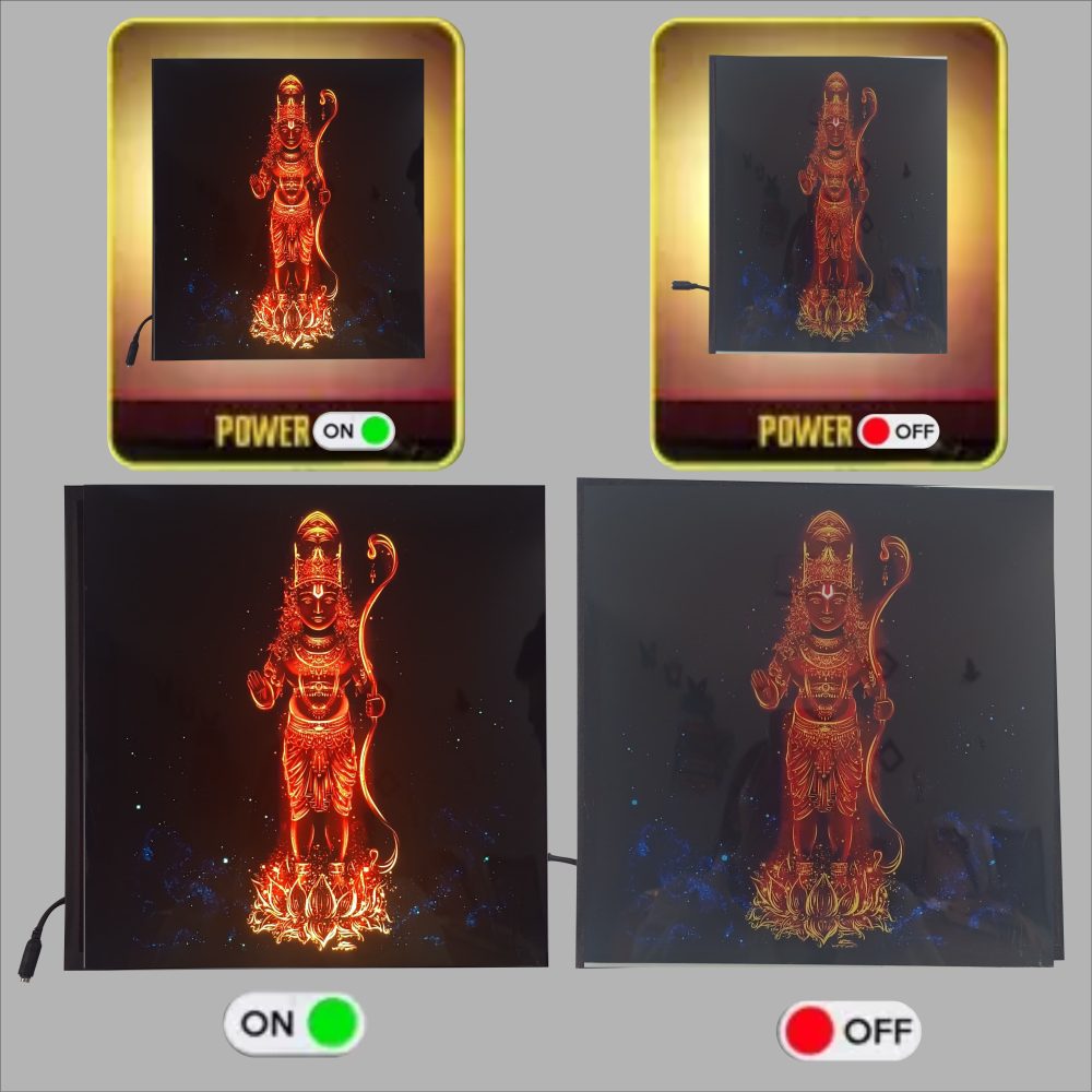 CRYSTALSIGN Beautiful Shri Narayan LED Photo  12x12 Inches - Image 3
