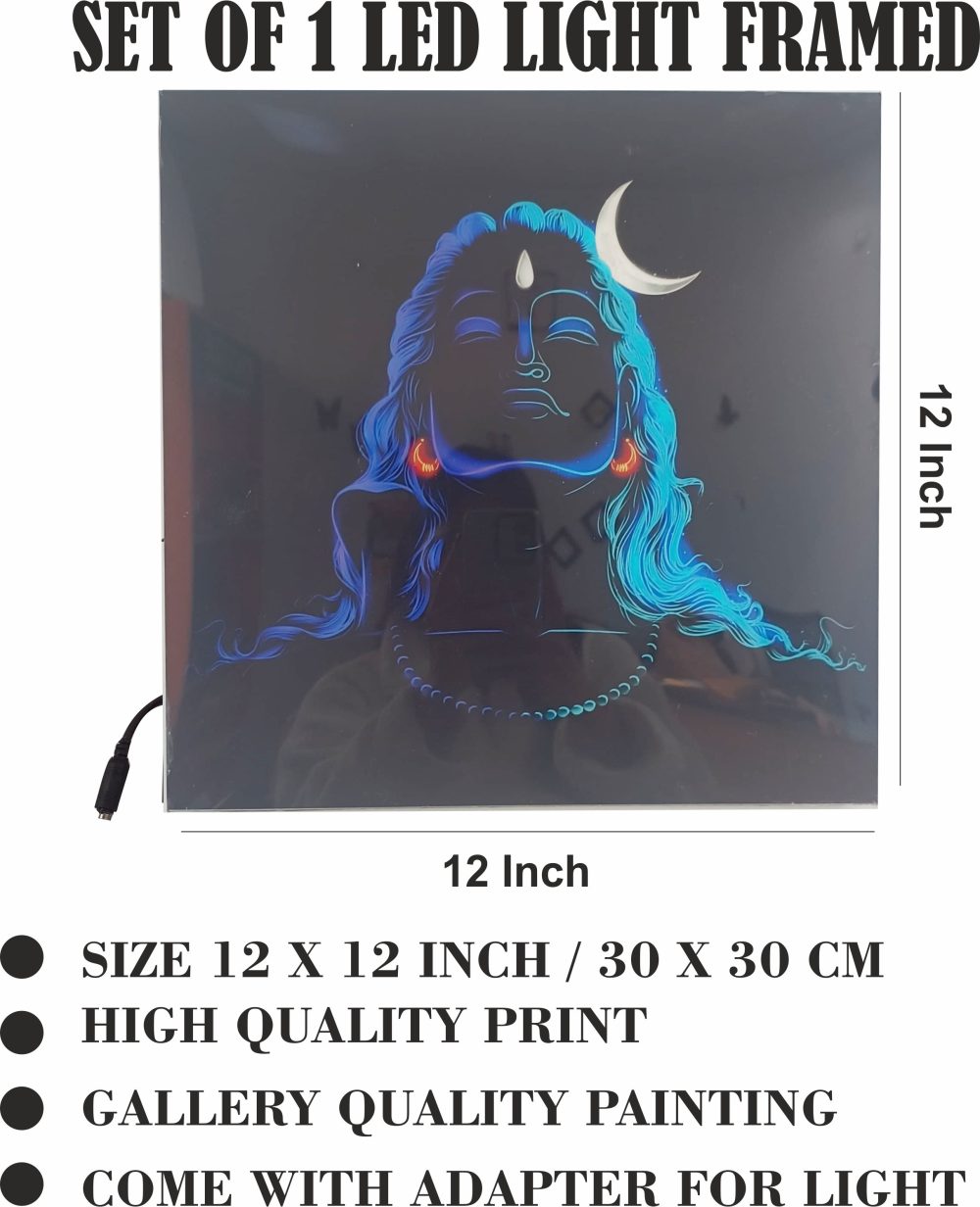 CRYSTALSIGN Adiyogi Shiv ji LED Photo  12x12 Inches - Image 4