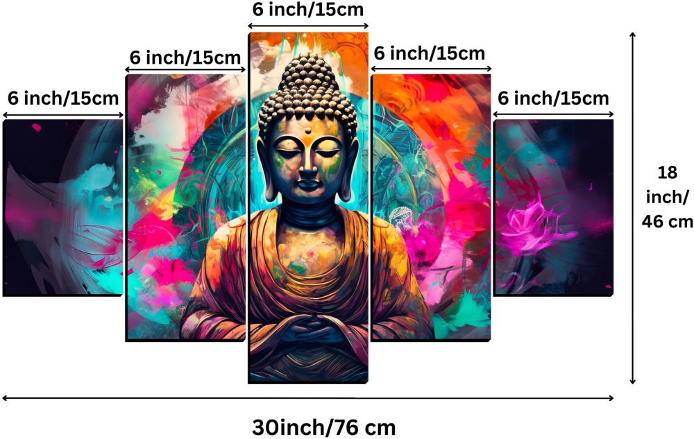 CRYSTALSIGN Buddha Meditating Painting| Eco-Friendly & Modern Decor for Home & Office - Image 2