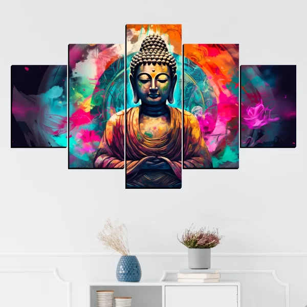 CRYSTALSIGN Buddha Meditating Painting| Eco-Friendly & Modern Decor for Home & Office