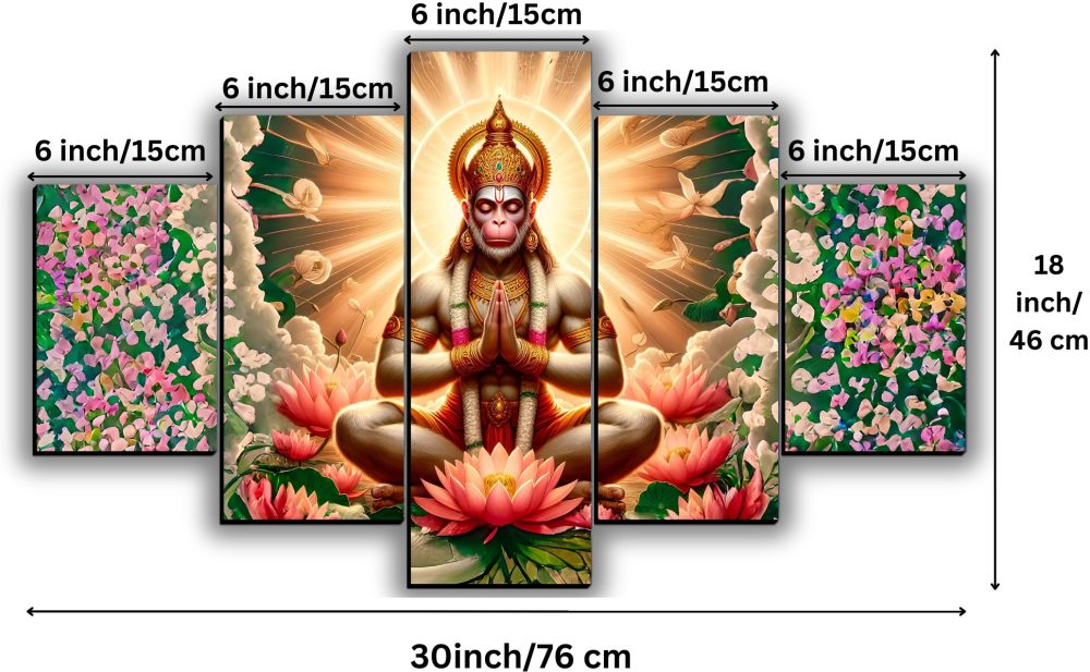 CRYSTALSIGN Hanuman Ji Wall Painting| Eco-Friendly & Modern Decor for Home & Office - Image 3