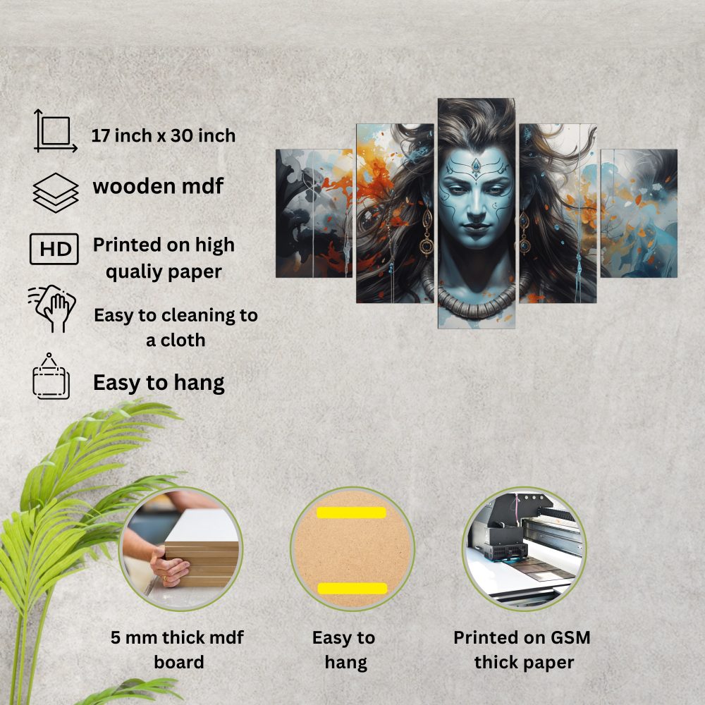 CRYSTALSIGN Premium Lord Shiva Paintings for Wall Decoration, Living Room, bedroom - Image 4