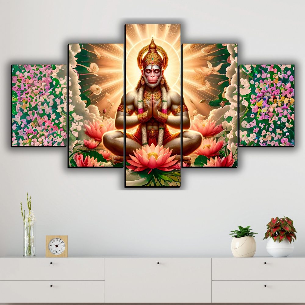CRYSTALSIGN Hanuman Ji Wall Painting| Eco-Friendly & Modern Decor for Home & Office