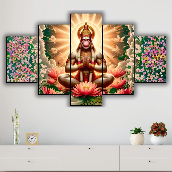 CRYSTALSIGN Hanuman Ji Wall Painting| Eco-Friendly & Modern Decor for Home & Office