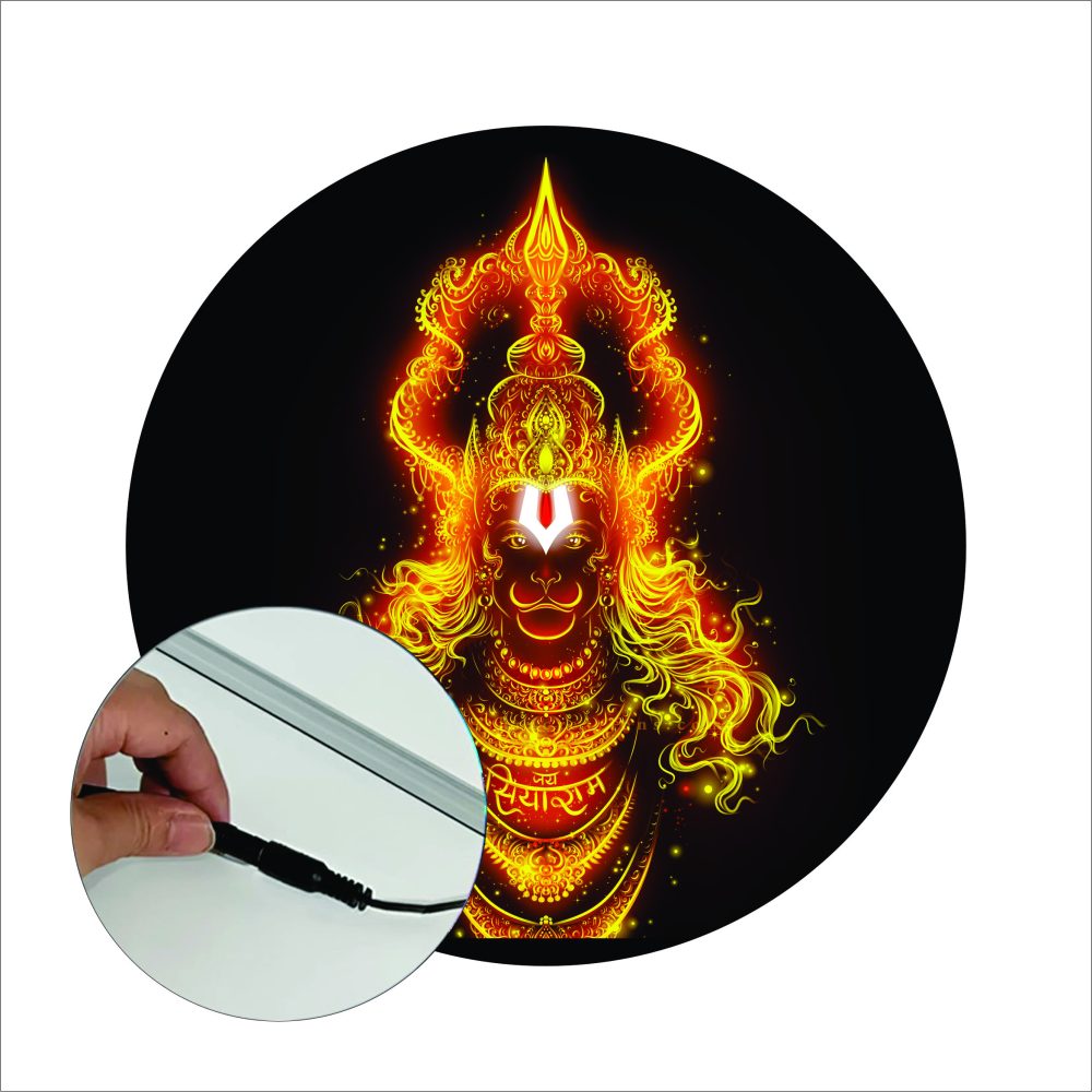 CRYSTALSIGN Beautiful Hanuman Face LED Photo 12x12 Inches For Home Decoration& Gifting - Image 2