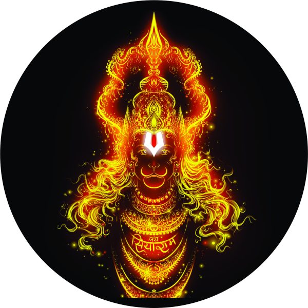 CRYSTALSIGN Beautiful Hanuman Face LED Photo 12x12 Inches For Home Decoration& Gifting