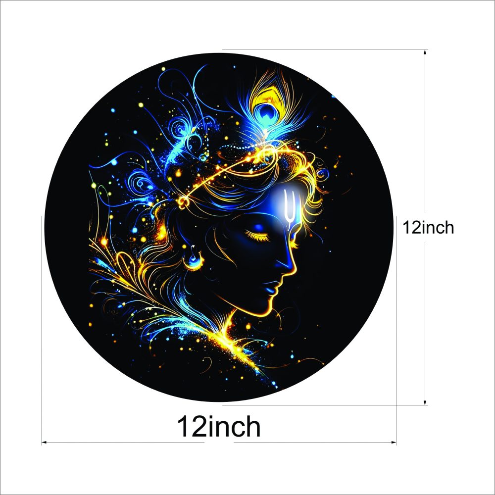 CRYSTALSIGN Beautiful Krishna LED Photo 12x12 Inches For Home Decoration& Gifting - Image 2