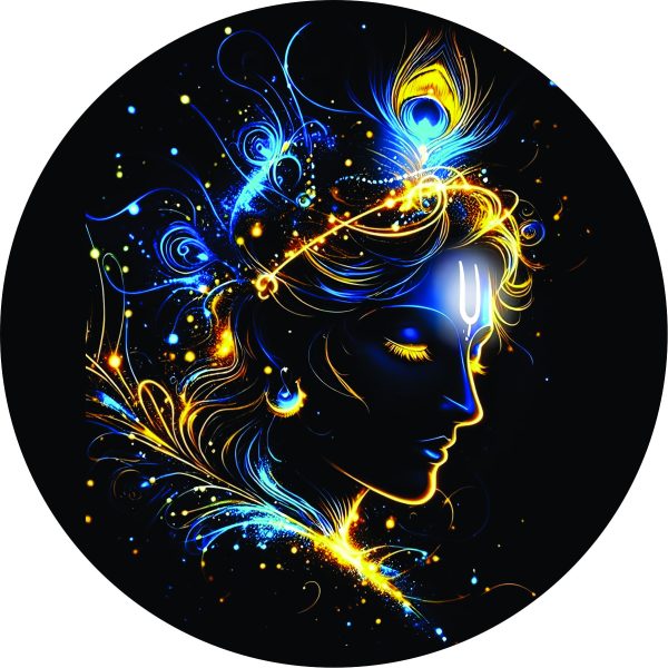 CRYSTALSIGN Beautiful Krishna LED Photo 12x12 Inches For Home Decoration& Gifting