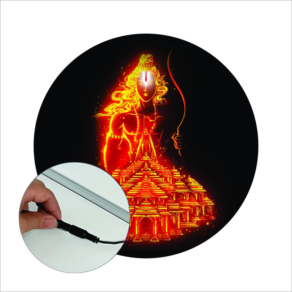 CRYSTALSIGN Shri Ram LED Photo with Adaptor 12x12 Inches For Home Decoration& Gifting - Image 2