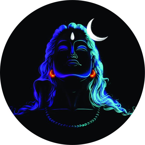 CRYSTALSIGN Beautiful Adiyogi LED Photo 12x12 Inches For Home Decoration& Gifting