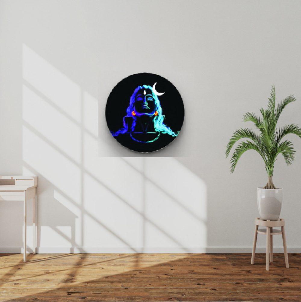 CRYSTALSIGN Beautiful Adiyogi LED Photo 12x12 Inches For Home Decoration& Gifting - Image 4