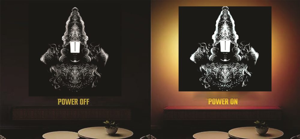 CRYSTALSIGN Beautiful Balaji LED Photo 12x12 Inches For Home Decoration& Gifting - Image 2