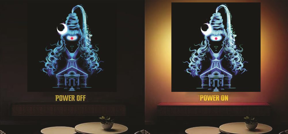 CRYSTALSIGN Beautiful SHIV and Kedarnath LED Photo 12x12 Inches For Home Decoration& Gifting - Image 2