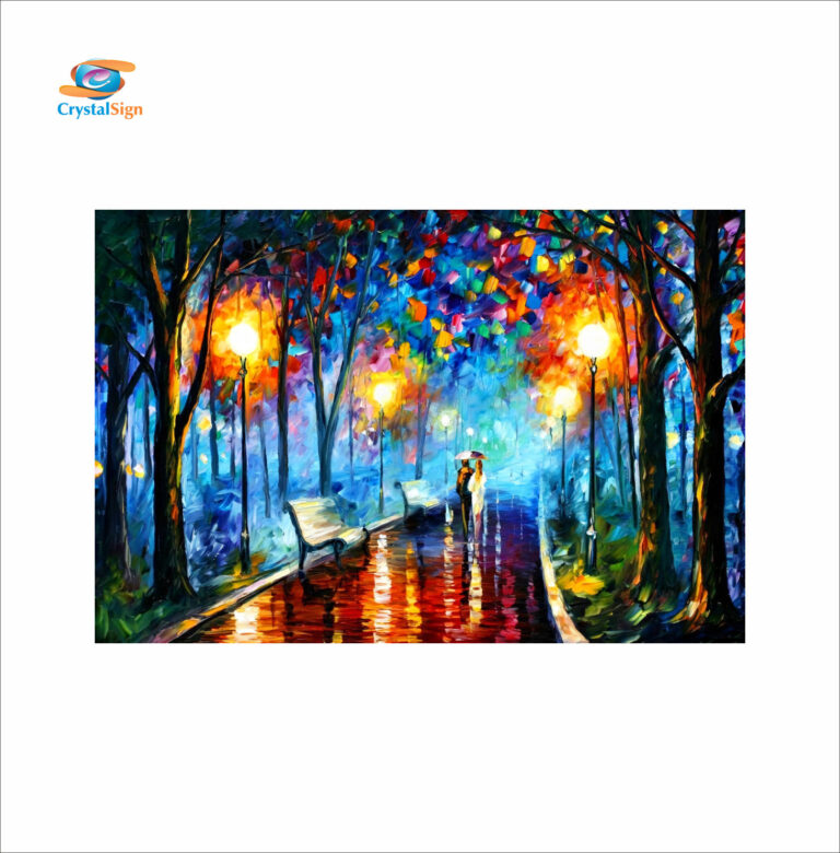 CRYSTALSIGN Romance in the Rain Wall Art | Eco-Friendly & Modern Decor for Home & Office