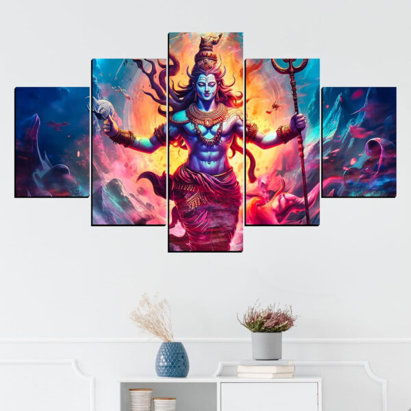 CRYSTALSIGN Multi-Panel Lord Shiv Ji Wall Art | Modern Home decoration