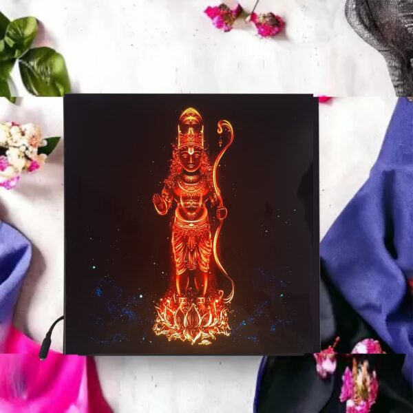 Crystalarc Beautiful Shri Narayan LED Photo  12x12 Inches